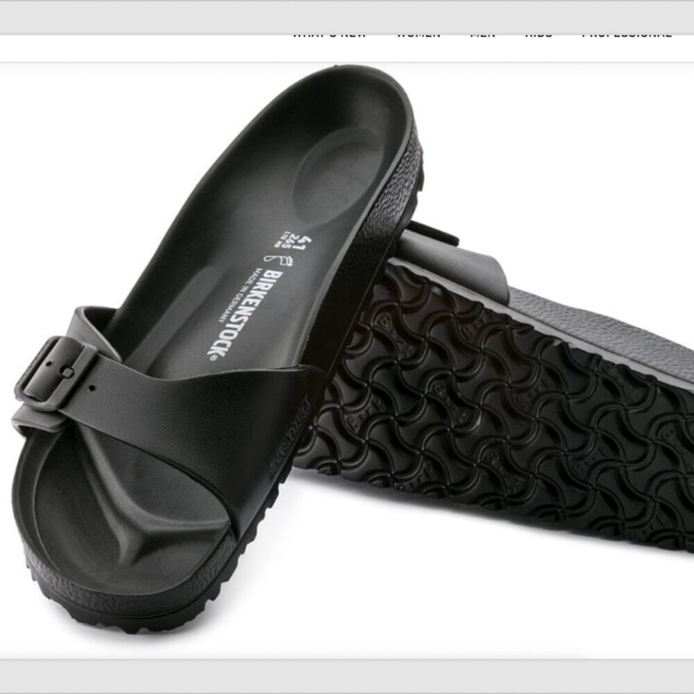 BIRKENSTOCK Eva Madrid Sandals Black Size EU 40/Women 9/Men 7 Unisex Waterproof